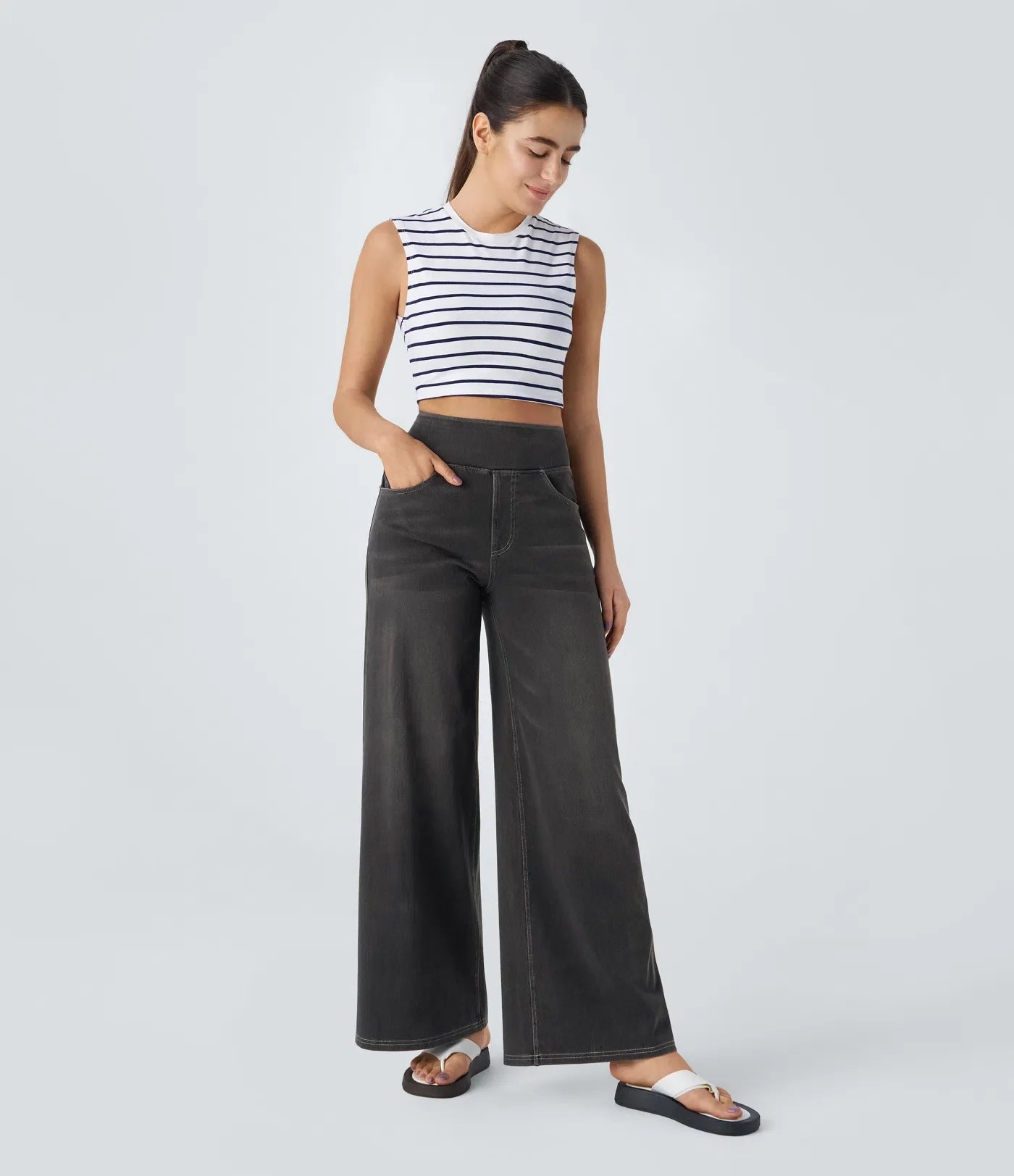 Elsa | Pantaloni comodi ed elastici a vita alta