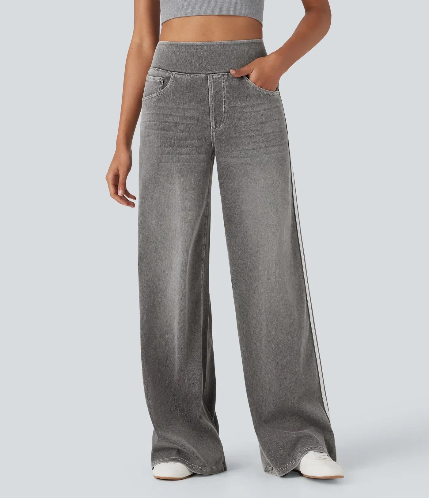 Bianca | Pantaloni comodi ed elastici con tasche profonde e raffinate