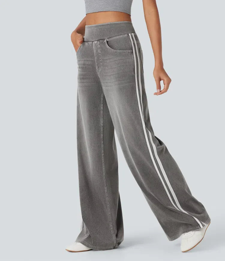 Bianca | Pantaloni comodi ed elastici con tasche profonde e raffinate