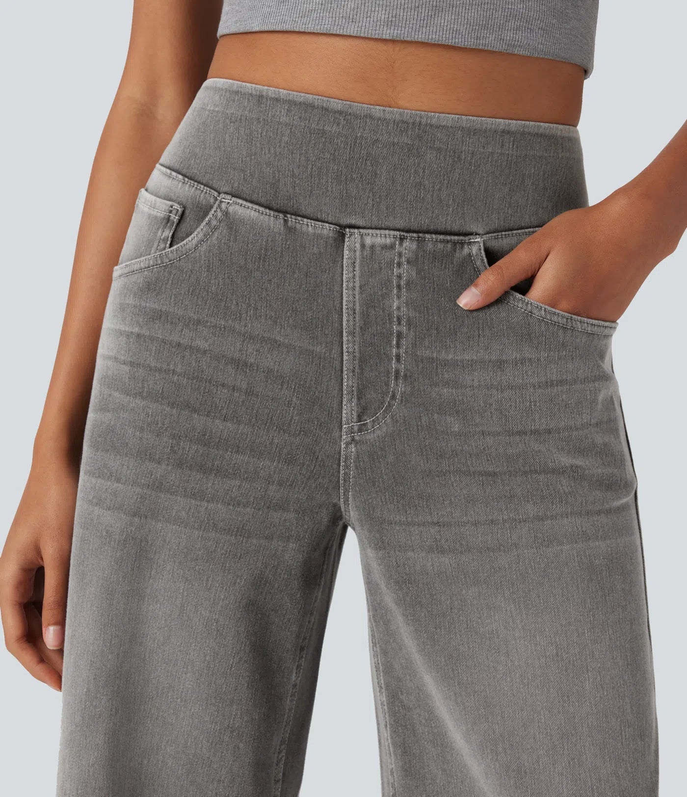 Bianca | Pantaloni comodi ed elastici con tasche profonde e raffinate