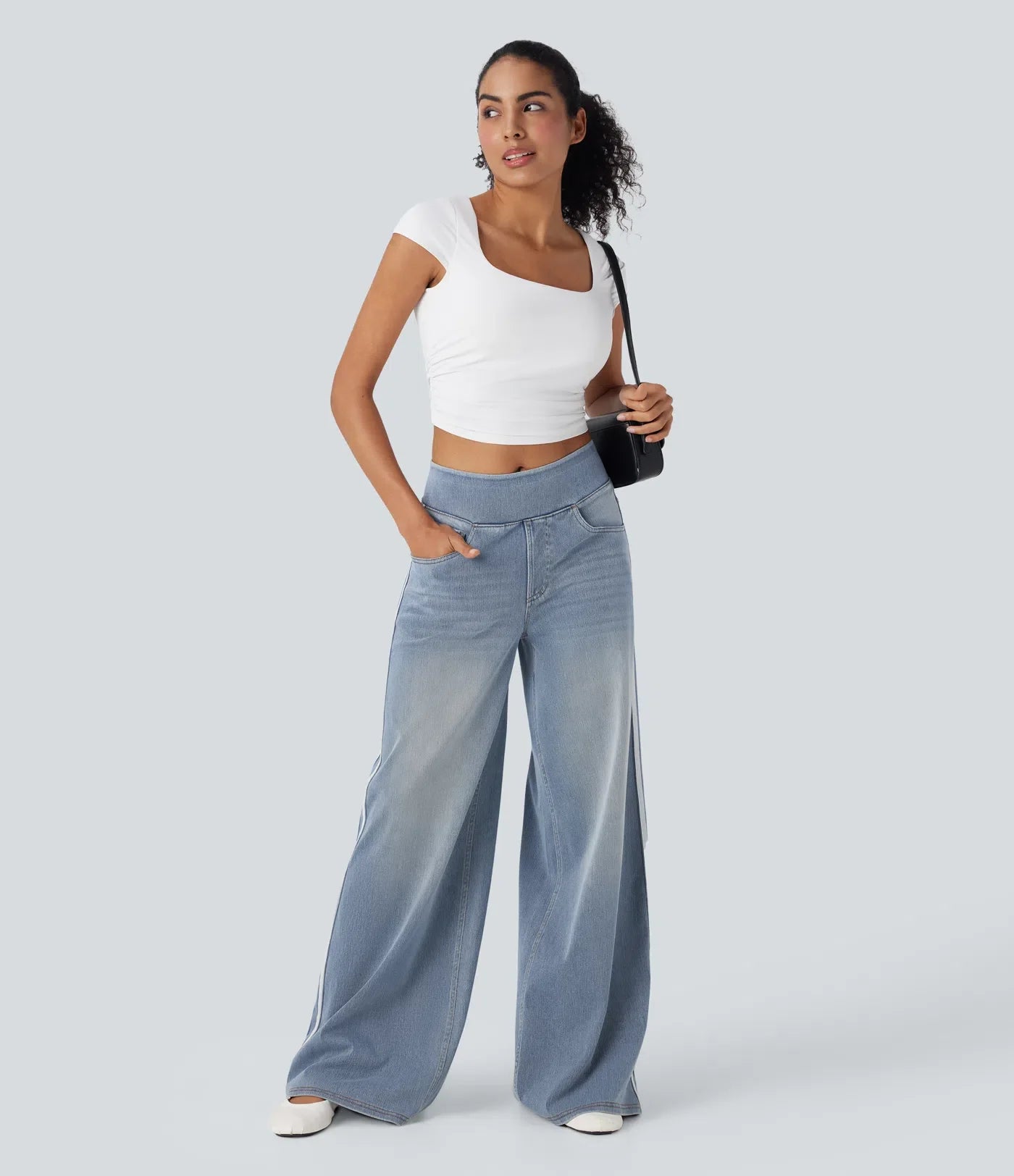 Bianca | Pantaloni comodi ed elastici con tasche profonde e raffinate