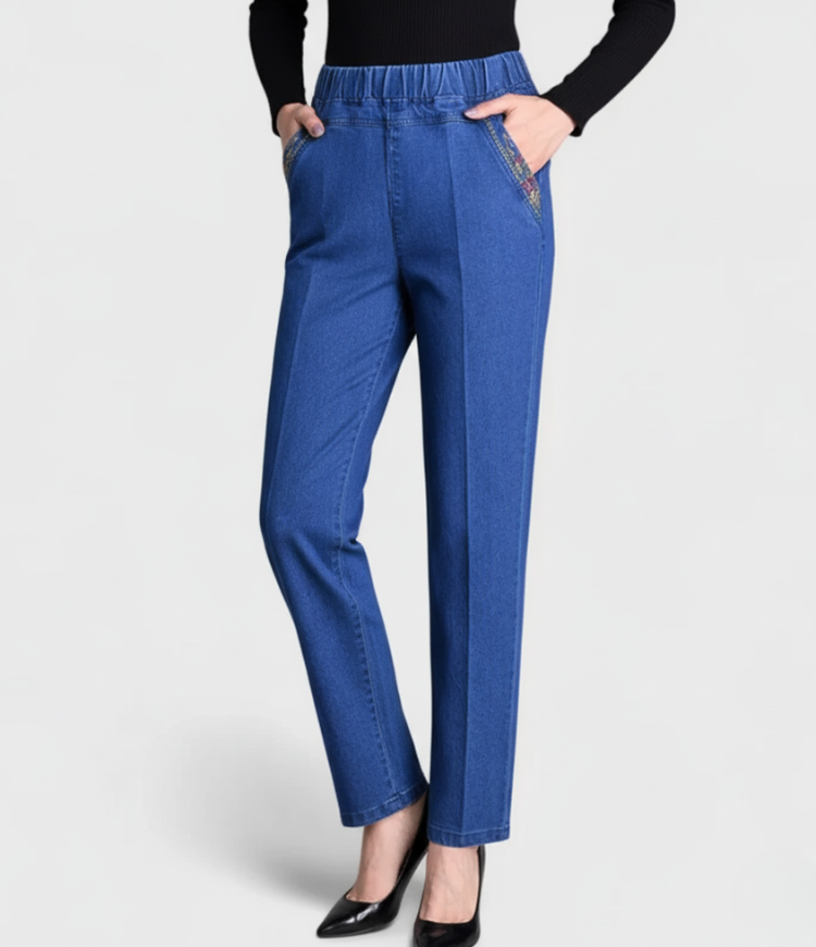Maira | Jeans da donna con tasche laterali e vita elastica