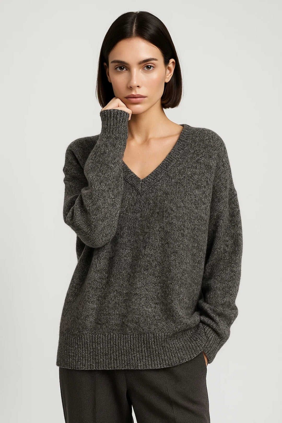 Maglione da donna lavorato a maglia | Scollo a V con vestibilità comoda | Morbido e versatile