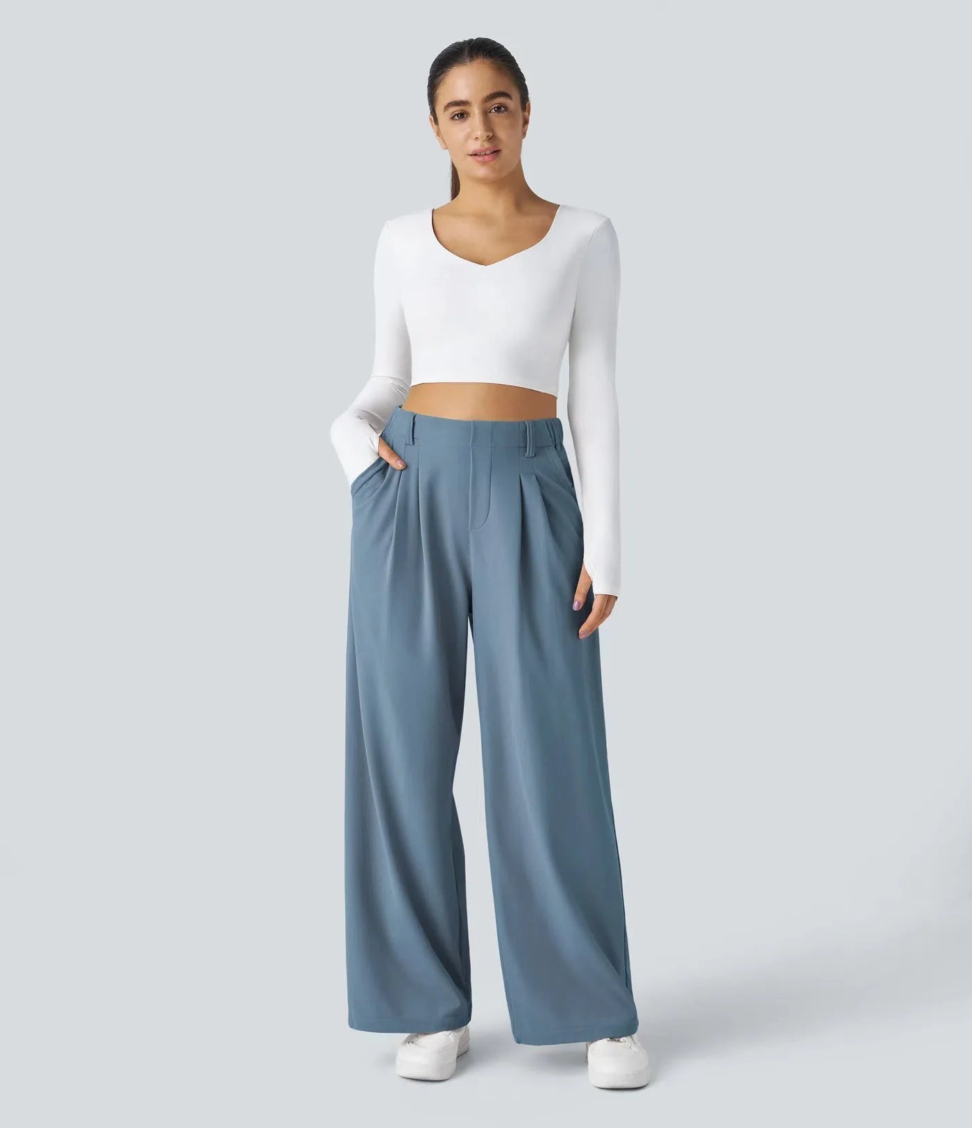 Sara | Pantaloni eleganti elasticizzati a gamba ampia