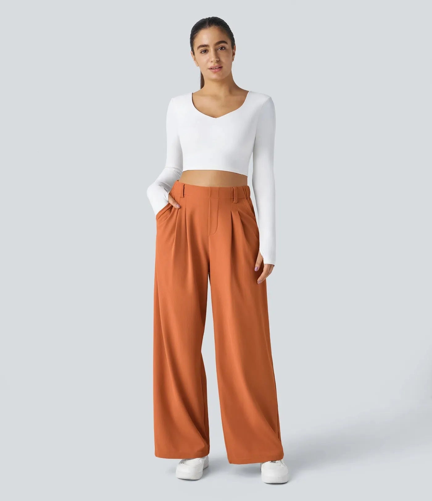Sara | Pantaloni eleganti elasticizzati a gamba ampia