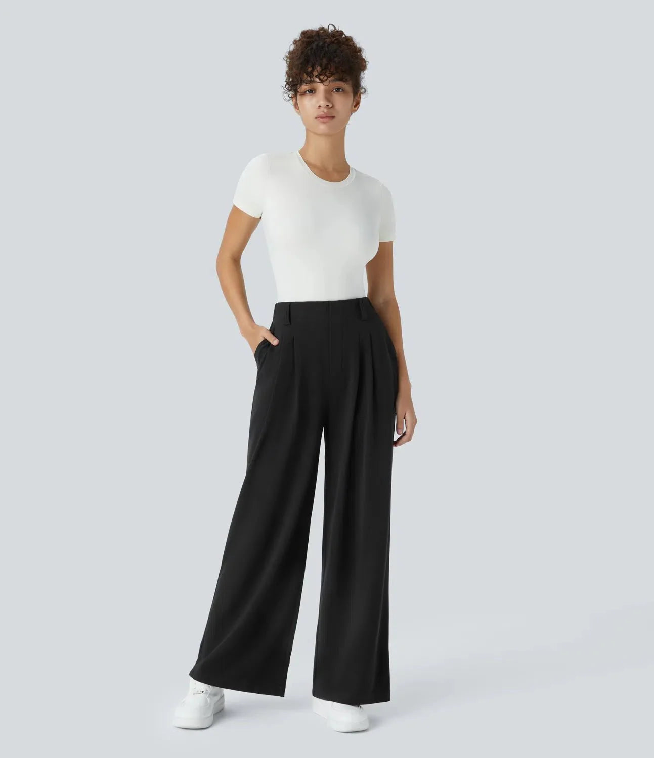 Sara | Pantaloni eleganti elasticizzati a gamba ampia