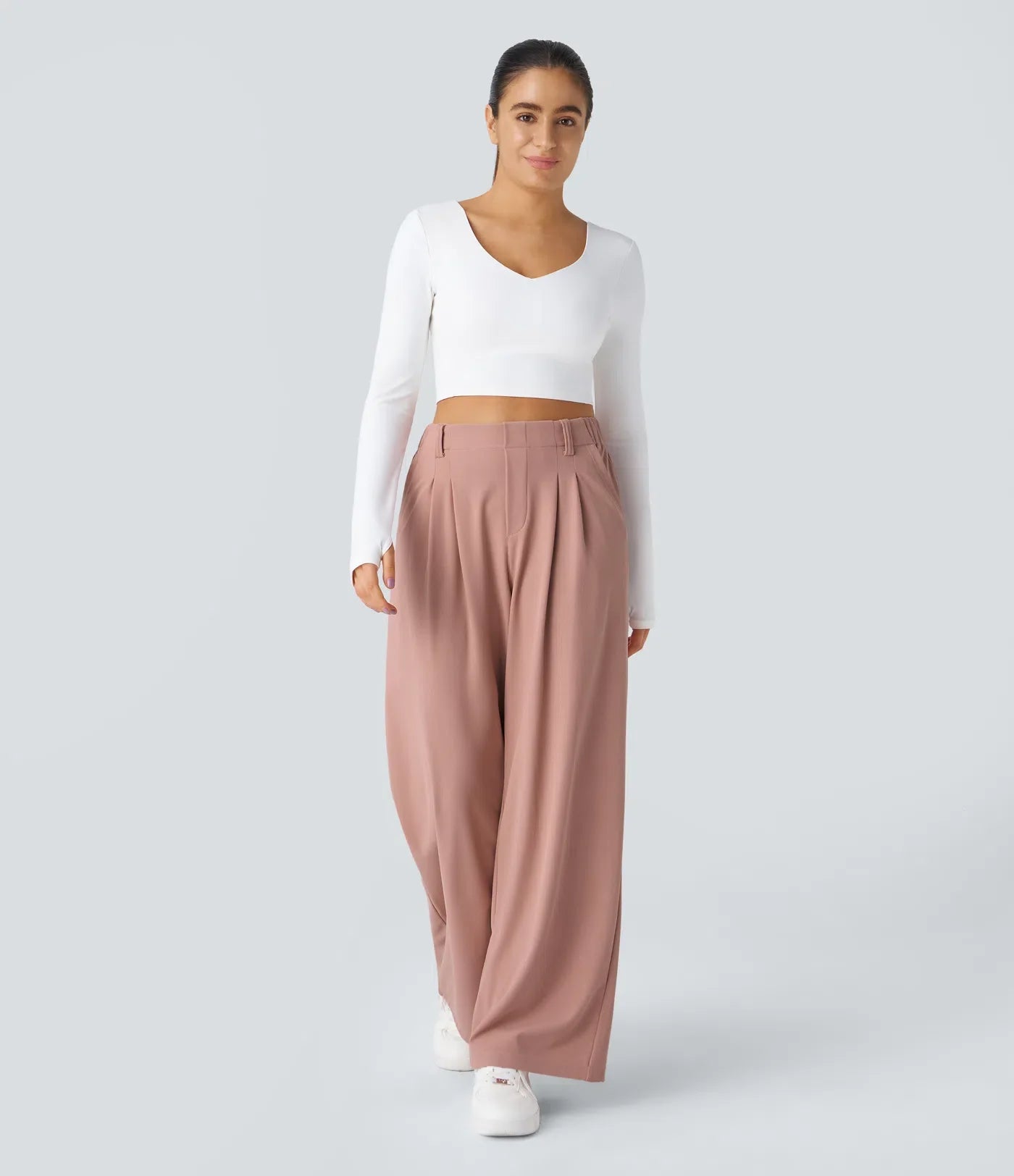 Sara | Pantaloni eleganti elasticizzati a gamba ampia