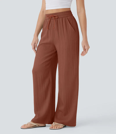 Elena | Pantaloni comodi e leggeri in lino con gambe eleganti | 1+1 gratis