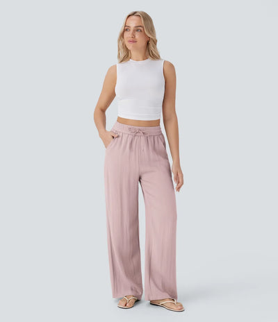Elena | Pantaloni comodi e leggeri in lino con gambe eleganti | 1+1 gratis