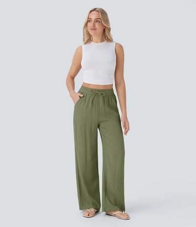 Elena | Pantaloni comodi e leggeri in lino con gambe eleganti | 1+1 gratis