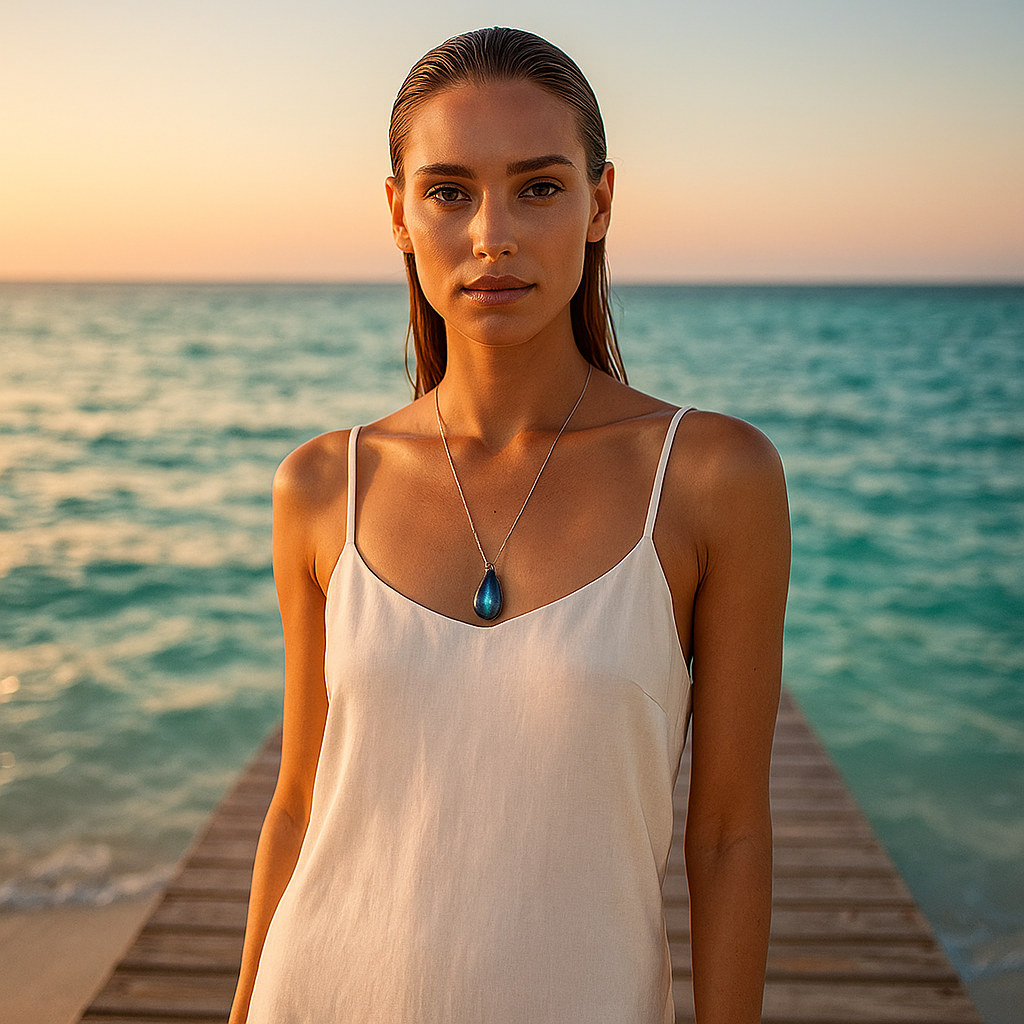 Lacrima del Mare | Collana in labradorite