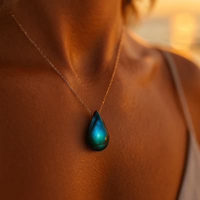 Lacrima del Mare | Collana in labradorite