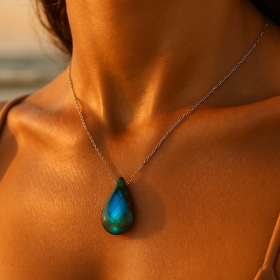 Lacrima del Mare | Collana in labradorite