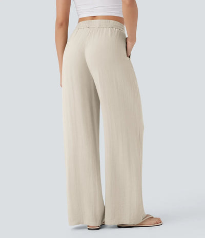 Elena | Pantaloni comodi e leggeri in lino con gambe eleganti | 1+1 gratis
