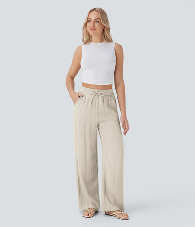 Elena | Pantaloni comodi e leggeri in lino con gambe eleganti | 1+1 gratis