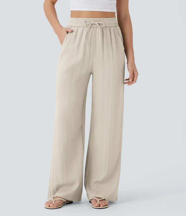 Elena | Pantaloni comodi e leggeri in lino con gambe eleganti | 1+1 gratis