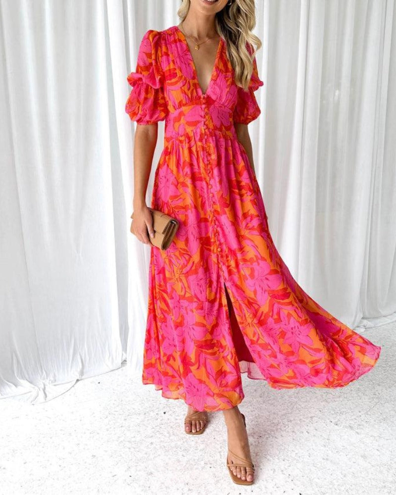 Alva™ | Abito Maxi con Maniche a Palloncino