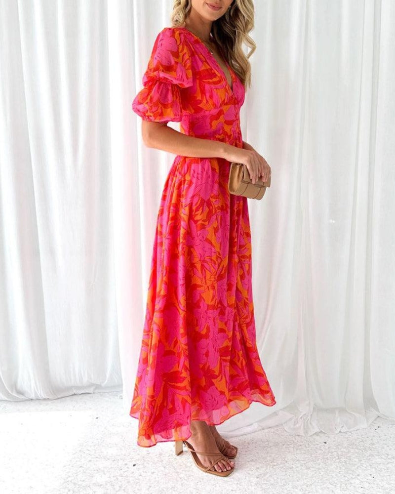 Alva™ | Abito Maxi con Maniche a Palloncino