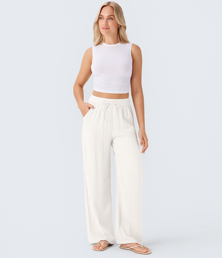 Elena | Pantaloni comodi e leggeri in lino con gambe eleganti | 1+1 gratis
