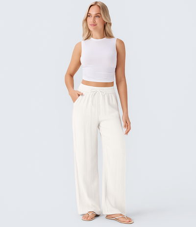 Elena | Pantaloni comodi e leggeri in lino con gambe eleganti | 1+1 gratis