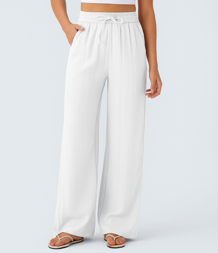 Elena | Pantaloni comodi e leggeri in lino con gambe eleganti | 1+1 gratis