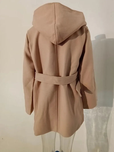 Noelia™ | Cappotto di Lana con Cappuccio