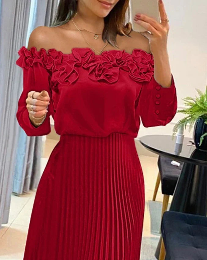 Aria™ | Maxi Dress Off-Shoulder Fluttuante