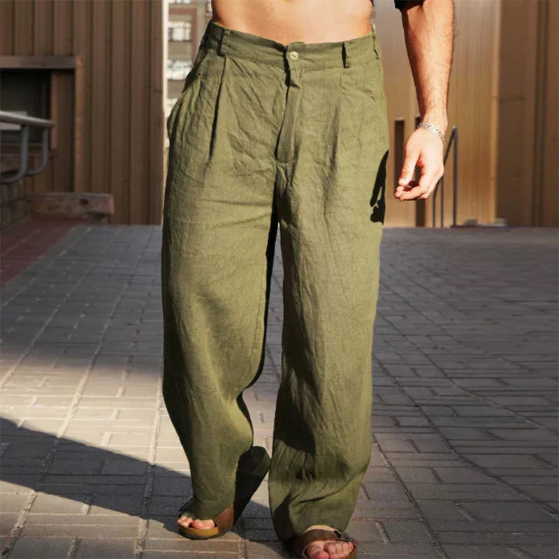 Renato | Pantaloni in lino ampio
