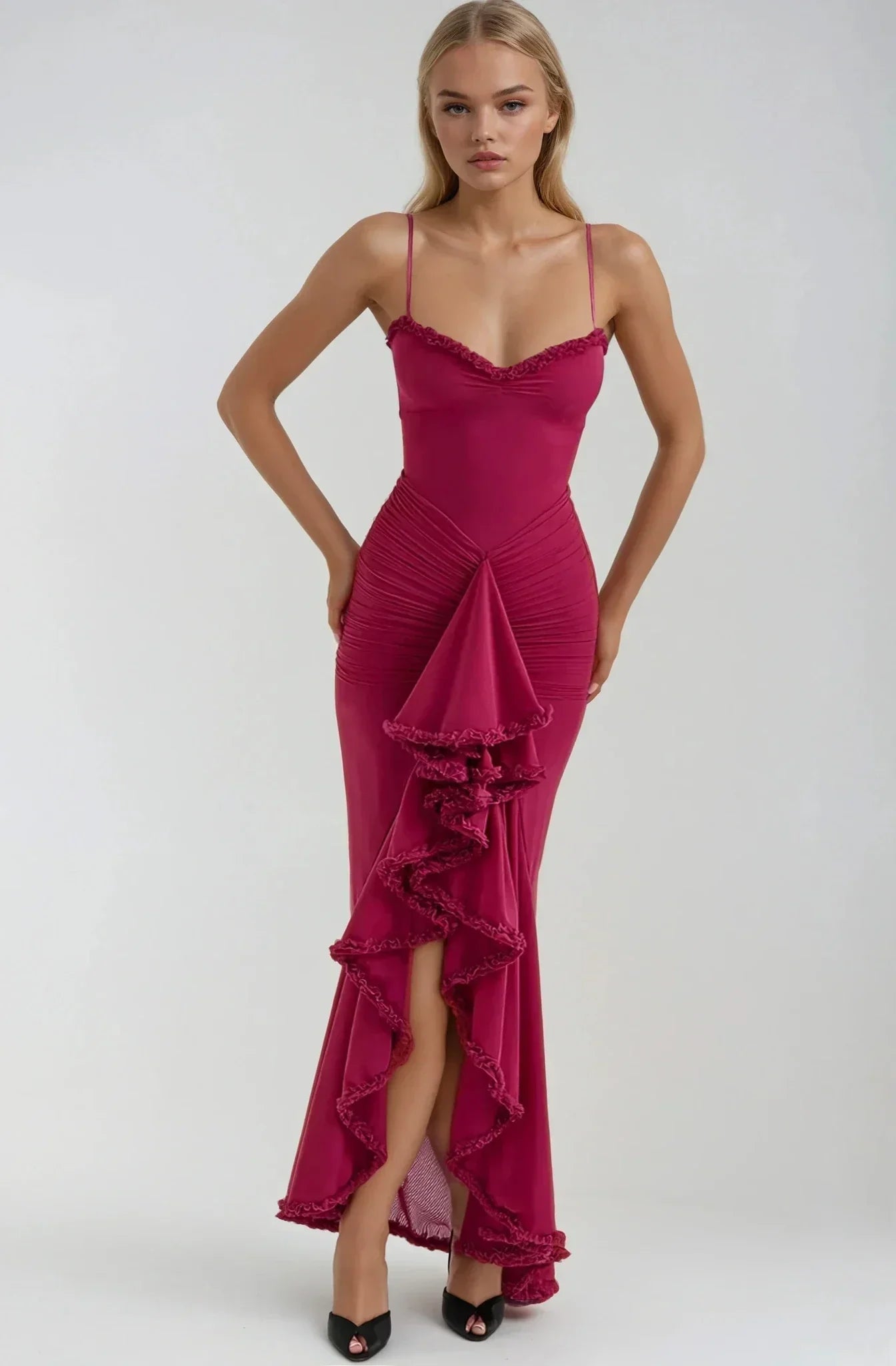 Clarissa™ | Abito Maxi in Rete Gialla