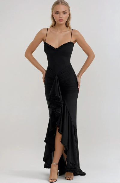 Clarissa™ | Abito Maxi in Rete Gialla