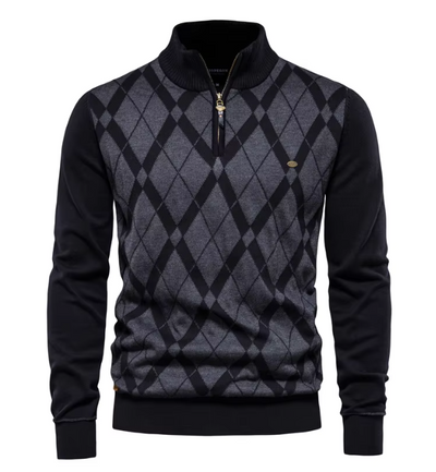 Maglione da uomo con mezza zip