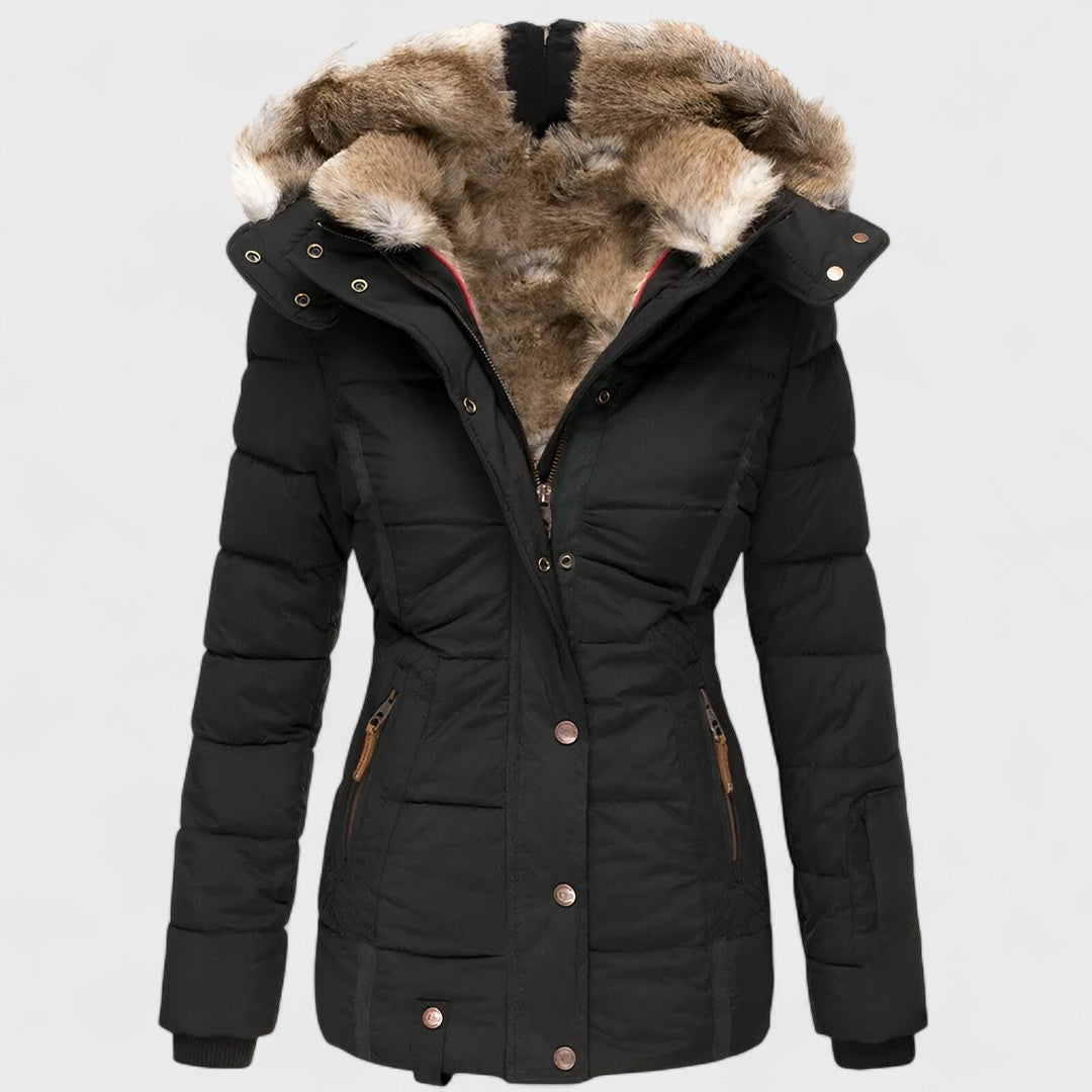 Annamarie - Puffer con cappuccio e design magro adatto