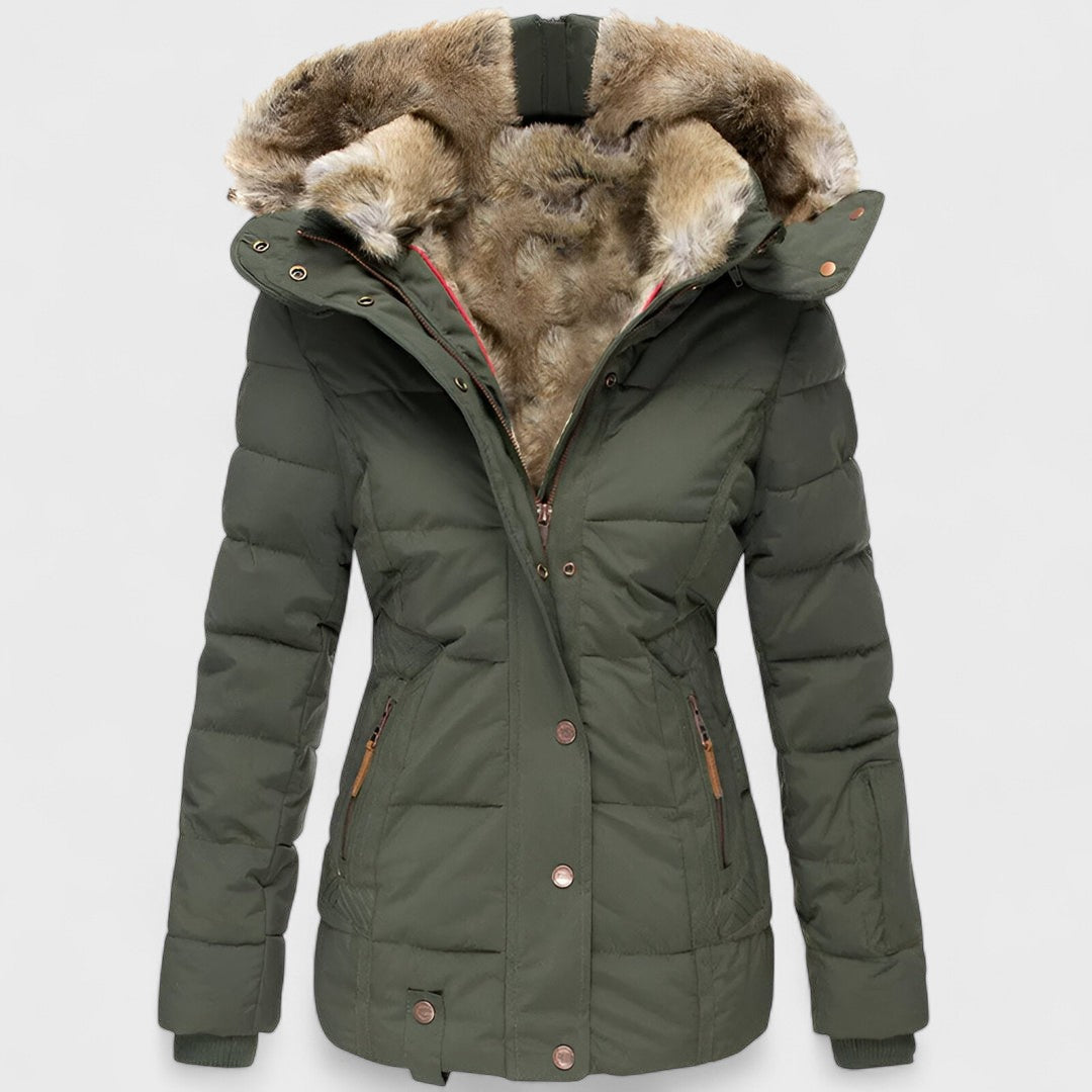 Annamarie - Puffer con cappuccio e design magro adatto