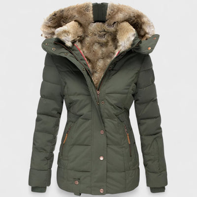 Annamarie - Puffer con cappuccio e design magro adatto
