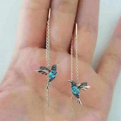 Ophira | Orecchini con smalto colibrì e zirconi